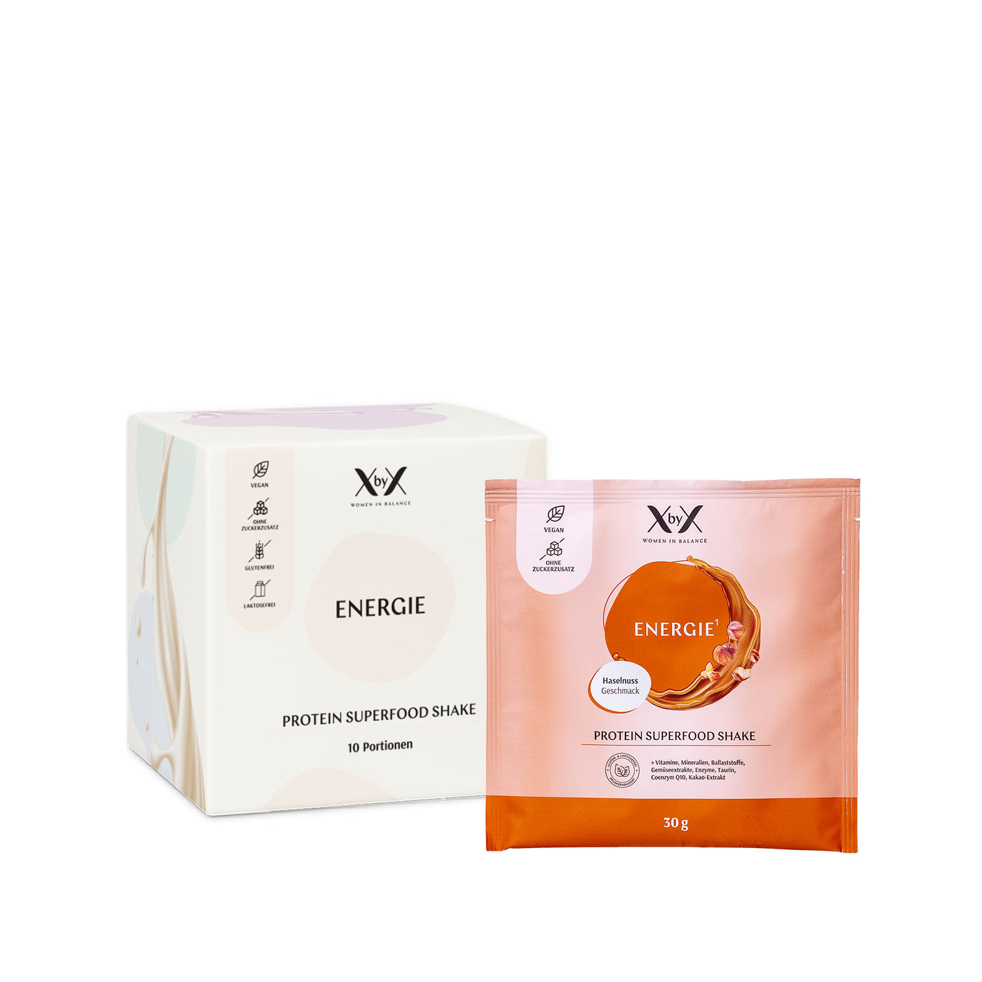 10er-Box mit Energie Haselnuss Sachets