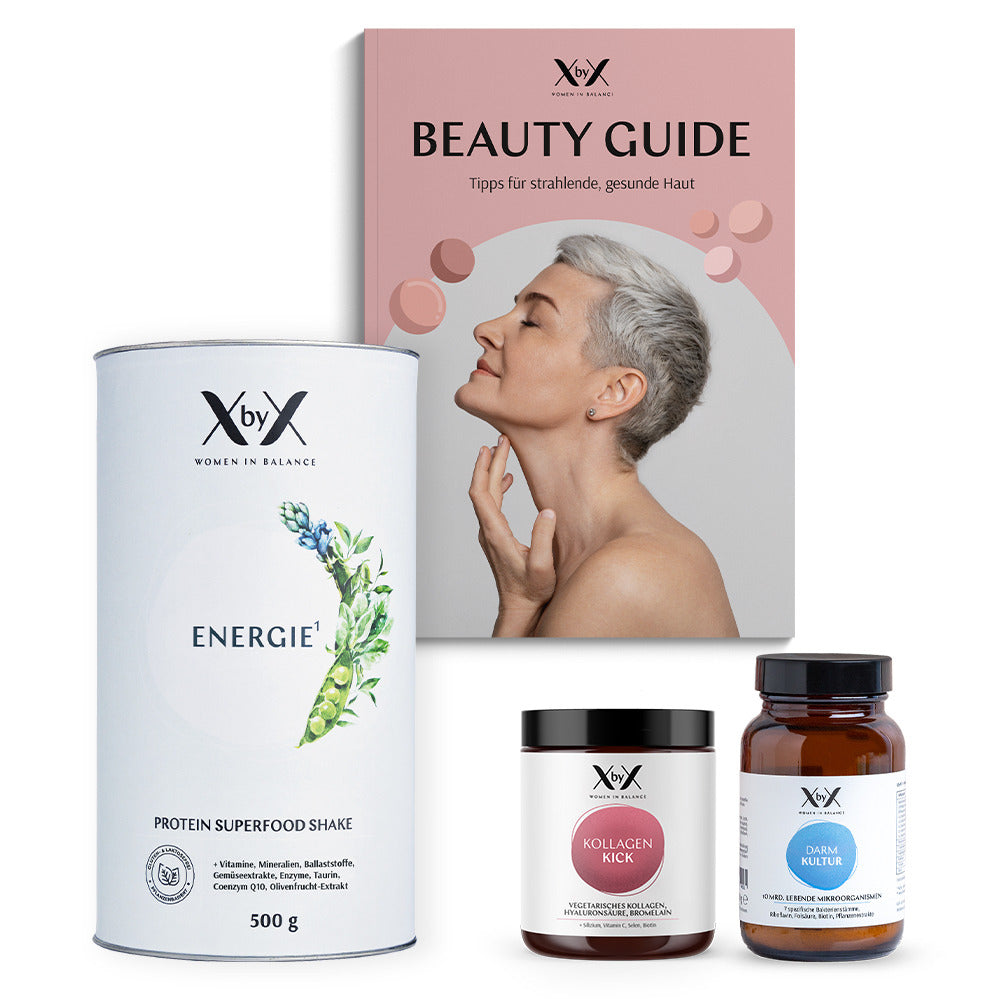 XbyX Beauty Set Wechseljahre Haut Hormonbalance kollagen hyaluron proteine schoenheit mit Energie
