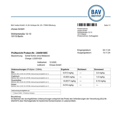 schlaf schoen bav pruefbericht xbyx quaelitaet herstellung