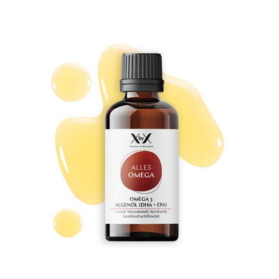 XbyX Alles Omega Omega 3 Algenöl vegan DHA und EPA Wechseljahre Hormone
