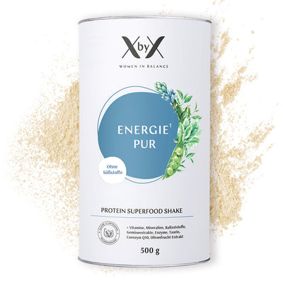 xbyx energie pur protein superfood shake ohne süßstoffe wechseljahre menopause veganer protein shake ohne Süßungsmittel