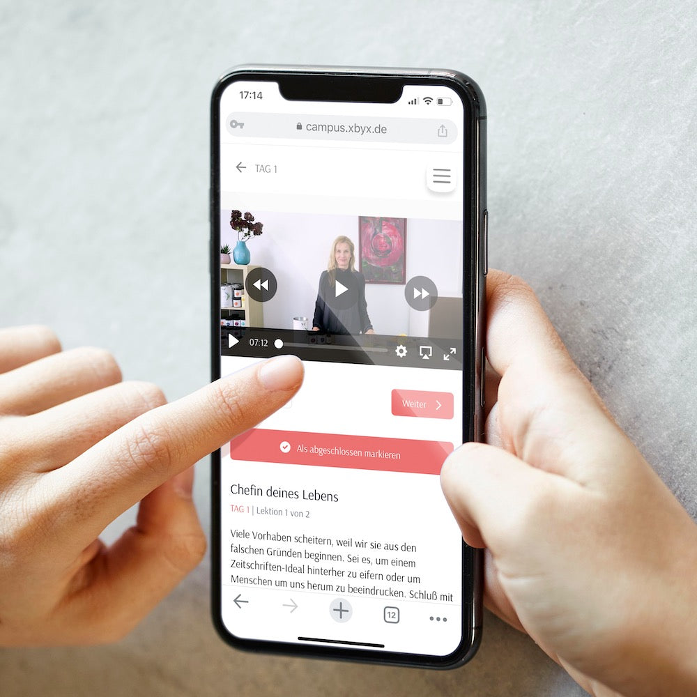 XbyX Körperzeit Programm für wechseljahre und hormonelle balance auf smartphone